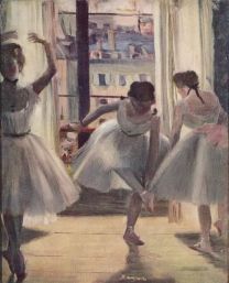 Danseuse s'avançant, les bras levés, jambe droite en avant (deuxième étude)  (Dancer Stepping Forward, her Arms Raised, Right Leg Forward [second  study]) - Musée cantonal des Beaux-Arts