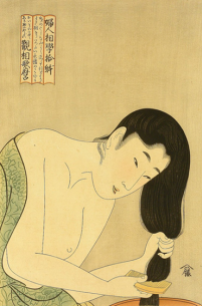 Kitagawa Utamaro. Bijin Combing Hair, 1801