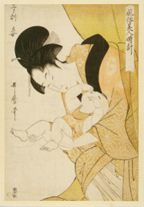 Utamaro, Midnight, The Hours of the Rat, Mother and Sleepy Child, 1790