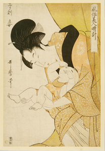 Utamaro, Midnight, The Hours of the Rat, Mother and Sleepy Child, 1790