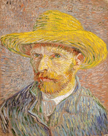 Van Gogh, Self Portrait in a Straw Hat, 1887