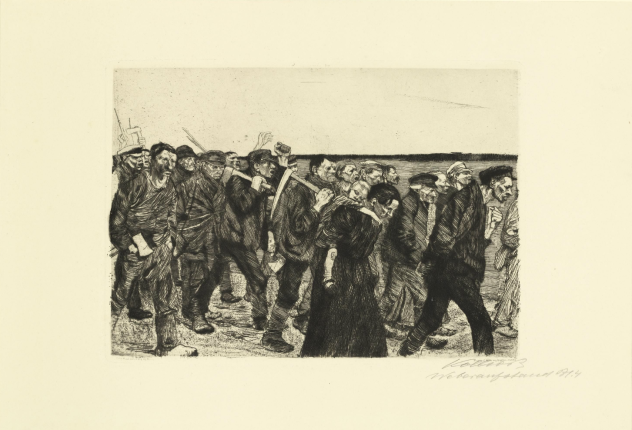 Kathe Kollwitz, March of the Weavers, 1914